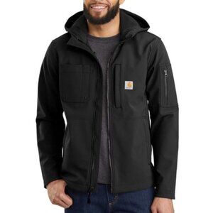 NWT Carhartt Men's Rain Defender Softshell Hooded Jacket Black Size 3X $120 [jb]